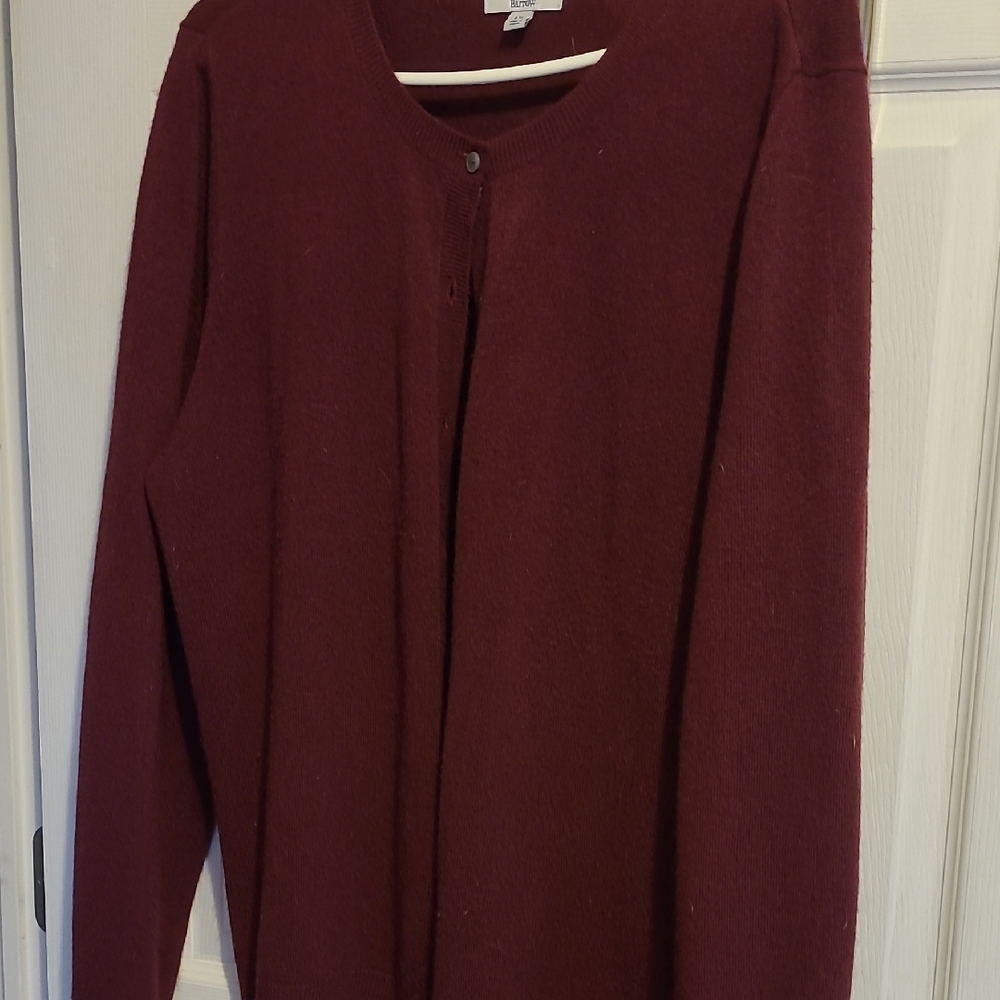 Croft & Barrow Burgundy Cardigan Sweater Classic Knit